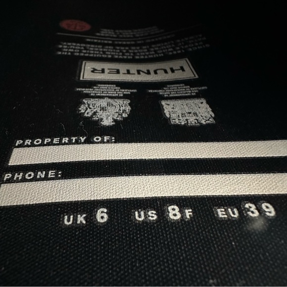 Hunter Women's Original Tall Gloss Black Rain Boots - Size 8 - Picture 12 of 13